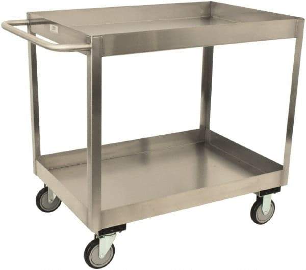 Jamco - 1,200 Lb Capacity, 30" Wide x 18" Long x 39" High Shelf Cart - 2 Shelf, Stainless Steel - Exact Tool & Supply