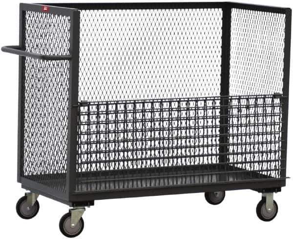 Jamco - 1,200 Lb Load Capacity, 30 Cu Ft, 1.11 Cu Yd, Steel 3-Sided Truck - 30" Wide x 48" Long x 44" High, Gray - Exact Tool & Supply