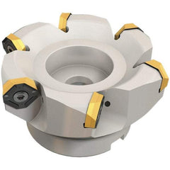 Iscar - 8.37" Cut Diam, 2-1/2" Arbor Hole, 0.18" Max Depth of Cut, 50° Indexable Chamfer & Angle Face Mill - 14 Inserts, IQ845 SYHU 07.. Insert, Right Hand Cut, Series DoveIQMill - Exact Tool & Supply