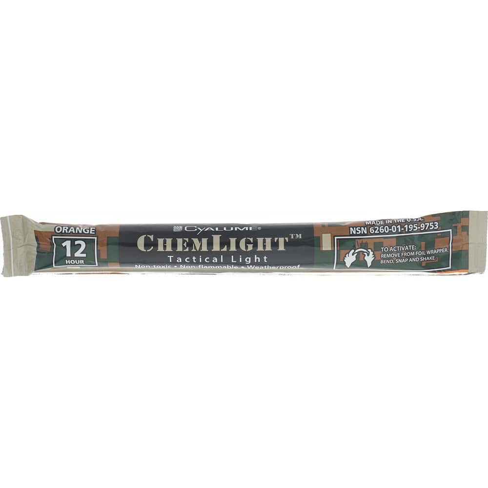Ability One - Lightsticks; Color: Orange ; Length (Inch): 6 ; Illumination Time (Hours): 12 - Exact Tool & Supply