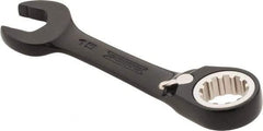 Proto - 15mm 12 Point Offset Combination Wrench - 15° Offset Angle, 4-11/16" OAL, Steel, Black Chrome Finish - Exact Tool & Supply