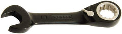 Proto - 8mm 12 Point Offset Combination Wrench - 15° Offset Angle, 3-1/2" OAL, Steel, Black Chrome Finish - Exact Tool & Supply