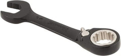 Proto - 14mm 12 Point Offset Combination Wrench - 15° Offset Angle, 4-1/4" OAL, Steel, Black Chrome Finish - Exact Tool & Supply