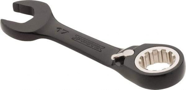 Proto - 17mm 12 Point Offset Combination Wrench - 15° Offset Angle, 5" OAL, Steel, Black Chrome Finish - Exact Tool & Supply