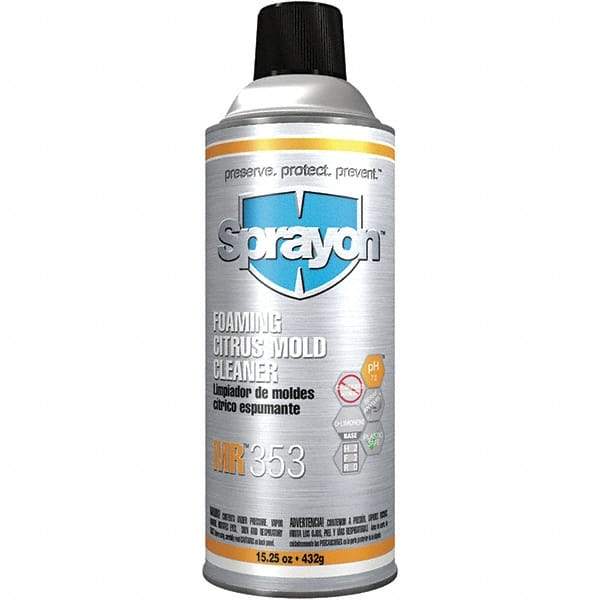 Sprayon - 15.25 Ounce Aerosol Can, White, Mold Cleaner - d-Limonene Composition - Exact Tool & Supply