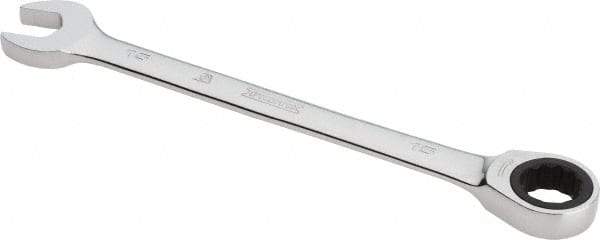 Proto - 15mm 12 Point Combination Wrench - 0° Offset Angle, 7-7/8" OAL, Steel, Chrome Finish - Exact Tool & Supply