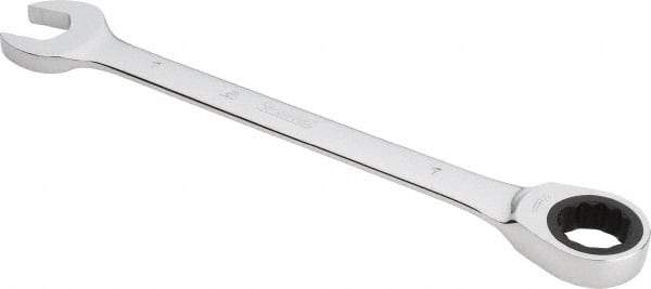 Proto - 1" 12 Point Combination Wrench - 0° Offset Angle, 12-3/4" OAL, Steel, Chrome Finish - Exact Tool & Supply