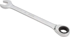 Proto - 15/16" 12 Point Combination Wrench - 0° Offset Angle, 12-3/4" OAL, Steel, Chrome Finish - Exact Tool & Supply