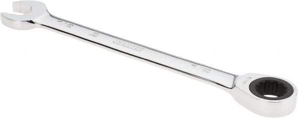 Proto - 1/2" 12 Point Combination Wrench - 0° Offset Angle, 7" OAL, Steel, Chrome Finish - Exact Tool & Supply
