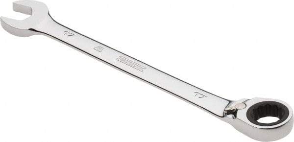 Proto - 17mm 12 Point Combination Wrench - 0° Offset Angle, 8-7/8" OAL, Steel, Chrome Finish - Exact Tool & Supply