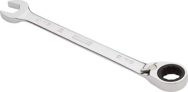 Proto - 9/16" 12 Point Combination Wrench - 0° Offset Angle, 7-1/2" OAL, Steel, Chrome Finish - Exact Tool & Supply