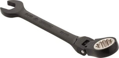 Proto - 5/8" 12 Point Flexhead Combination Wrench - 15° Offset Angle, 7" OAL, Steel, Black Chrome Finish - Exact Tool & Supply