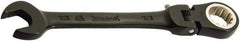 Proto - 16mm 12 Point Flexhead Combination Wrench - 15° Offset Angle, 7" OAL, Steel, Black Chrome Finish - Exact Tool & Supply