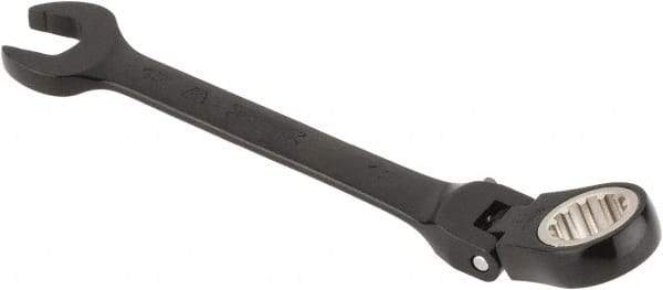 Proto - 13mm 12 Point Flexhead Combination Wrench - 15° Offset Angle, 6" OAL, Steel, Black Chrome Finish - Exact Tool & Supply