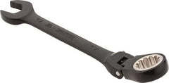 Proto - 17mm 12 Point Flexhead Combination Wrench - 15° Offset Angle, 7" OAL, Steel, Black Chrome Finish - Exact Tool & Supply