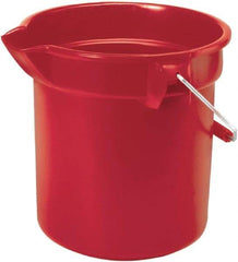 Rubbermaid - 14 Qt, 285.75mm High, High-Density Polyethylene Round Red Single Pail with Pour Spout - Handle Included, 12" Top Diam - Exact Tool & Supply