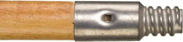 Rubbermaid - 60 x 1-1/16" Wood Handle for Push Brooms - Threaded Connection, Tan - Exact Tool & Supply