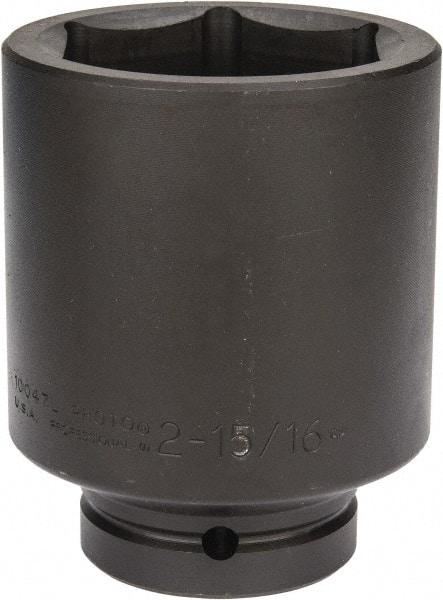Proto - 1" Drive 2-15/16" Deep Impact Socket - 6 Points, 5" OAL - Exact Tool & Supply