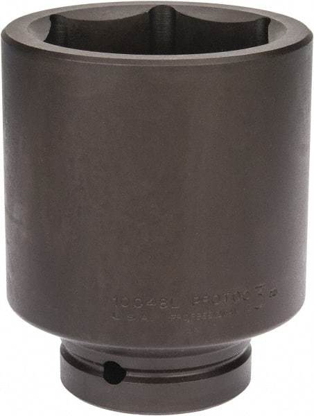 Proto - 1" Drive 3" Deep Impact Socket - 6 Points, 5" OAL - Exact Tool & Supply