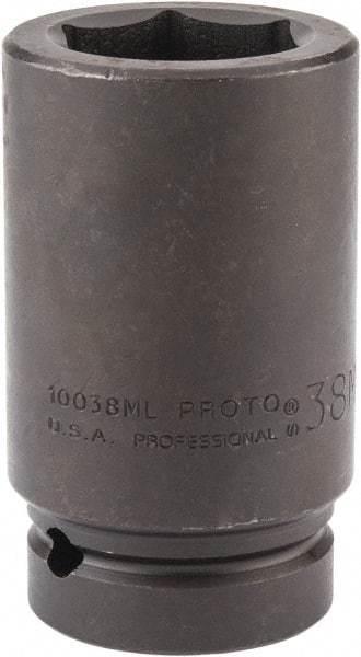 Proto - 1" Drive 38mm Deep Impact Socket - 6 Points, 4" OAL - Exact Tool & Supply