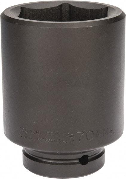 Proto - 1" Drive 70mm Deep Impact Socket - 6 Points, 5" OAL - Exact Tool & Supply