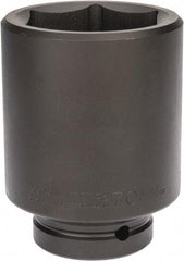 Proto - 1" Drive 70mm Deep Impact Socket - 6 Points, 5" OAL - Exact Tool & Supply