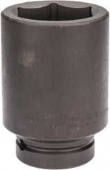 Proto - 1" Drive 55mm Deep Impact Socket - 6 Points, 4-1/2" OAL - Exact Tool & Supply