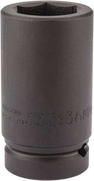 Proto - 1" Drive 36mm Deep Impact Socket - 6 Points, 4" OAL - Exact Tool & Supply