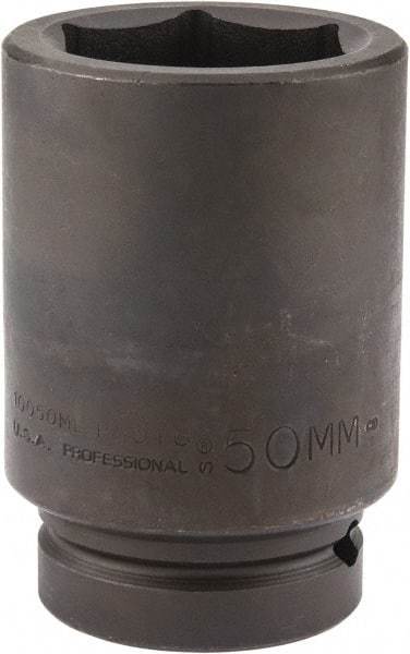 Proto - 1" Drive 50mm Deep Impact Socket - 6 Points, 4-1/4" OAL - Exact Tool & Supply
