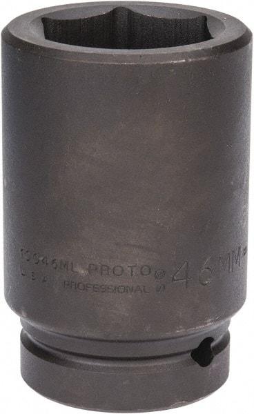 Proto - 1" Drive 46mm Deep Impact Socket - 6 Points, 4-1/8" OAL - Exact Tool & Supply