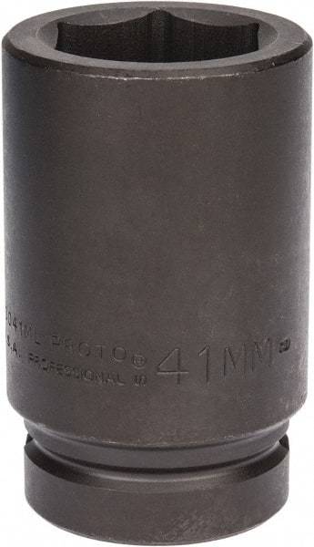 Proto - 1" Drive 41mm Deep Impact Socket - 6 Points, 4" OAL - Exact Tool & Supply