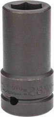Proto - 1" Drive 28mm Deep Impact Socket - 6 Points, 4" OAL - Exact Tool & Supply