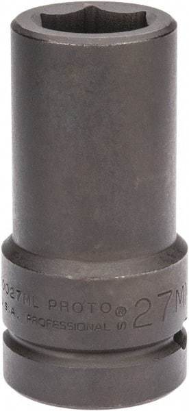 Proto - 1" Drive 27mm Deep Impact Socket - 6 Points, 4" OAL - Exact Tool & Supply
