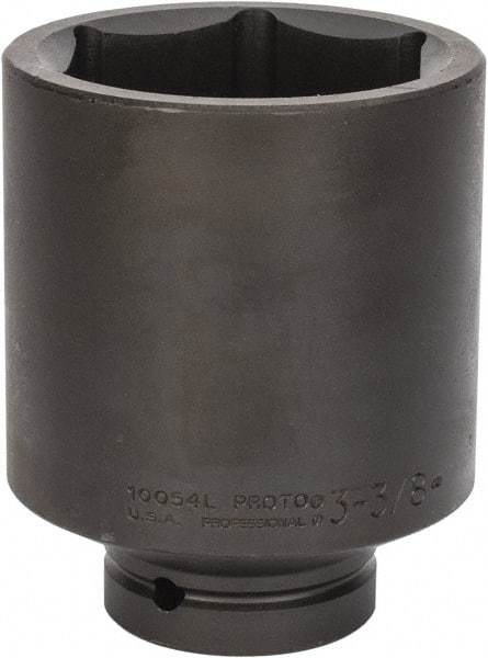Proto - 1" Drive 3-3/8" Deep Impact Socket - 6 Points, 5-3/4" OAL - Exact Tool & Supply