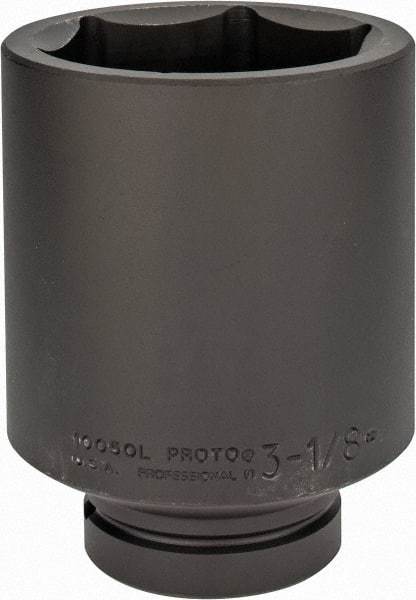 Proto - 1" Drive 3-1/8" Deep Impact Socket - 6 Points, 5-1/2" OAL - Exact Tool & Supply