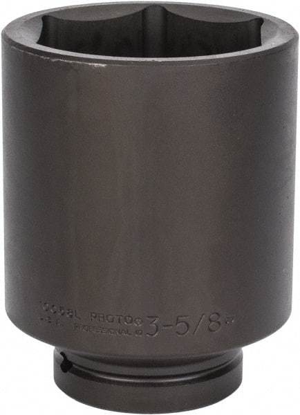 Proto - 1" Drive 3-5/8" Deep Impact Socket - 6 Points, 6-1/8" OAL - Exact Tool & Supply