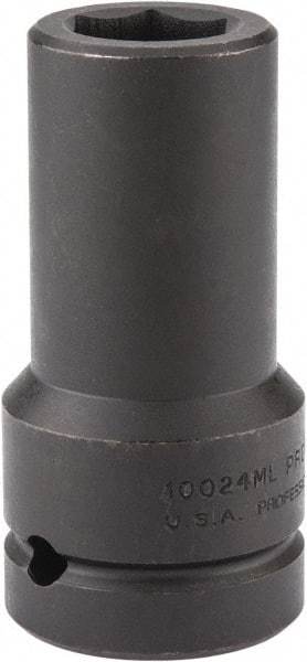 Proto - 1" Drive 24mm Deep Impact Socket - 6 Points, 4" OAL - Exact Tool & Supply