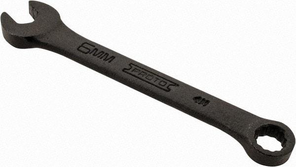 Proto - 6mm 12 Point Offset Combination Wrench - 15° Offset Angle, 3-1/4" OAL, Steel, Black Finish - Exact Tool & Supply
