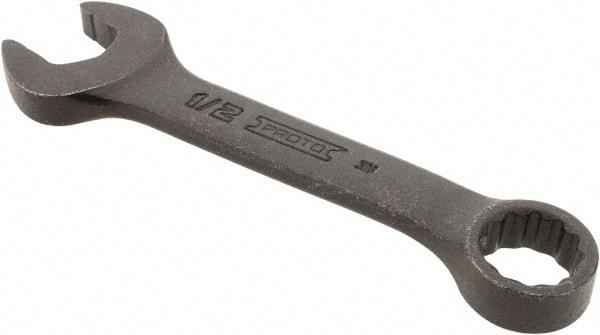 Proto - 1/2" 12 Point Offset Combination Wrench - 15° Offset Angle, 4-5/16" OAL, Steel, Black Finish - Exact Tool & Supply