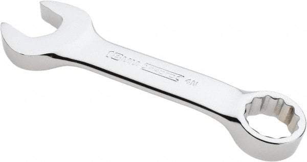 Proto - 18mm 12 Point Offset Combination Wrench - 15° Offset Angle, 5-1/4" OAL, Steel, Chrome Finish - Exact Tool & Supply