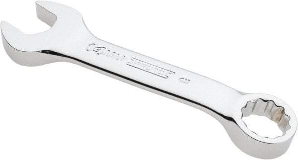 Proto - 14mm 12 Point Offset Combination Wrench - 15° Offset Angle, 4-1/2" OAL, Steel, Chrome Finish - Exact Tool & Supply