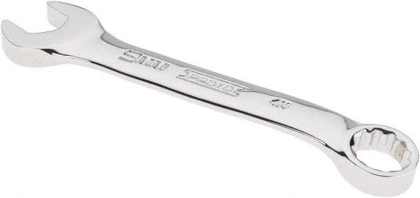 Proto - 9mm 12 Point Offset Combination Wrench - 15° Offset Angle, 5-1/16" OAL, Steel, Chrome Finish - Exact Tool & Supply