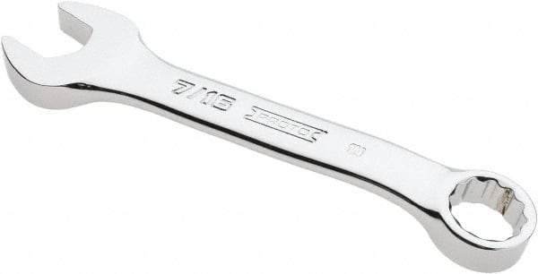 Proto - 7/16" 12 Point Offset Combination Wrench - 15° Offset Angle, 4-1/16" OAL, Steel, Chrome Finish - Exact Tool & Supply