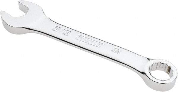 Proto - 3/8" 12 Point Offset Combination Wrench - 15° Offset Angle, 3-3/4" OAL, Steel, Chrome Finish - Exact Tool & Supply