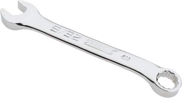 Proto - 9/32" 12 Point Offset Combination Wrench - 15° Offset Angle, 3-25/64" OAL, Steel, Chrome Finish - Exact Tool & Supply