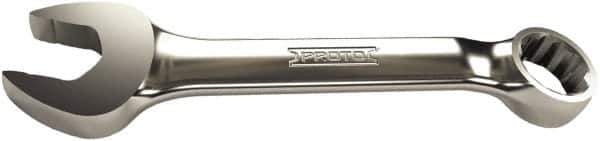 Proto - 1/4" 12 Point Offset Combination Wrench - 15° Offset Angle, 3-1/4" OAL, Steel, Chrome Finish - Exact Tool & Supply