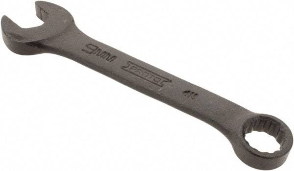 Proto - 9mm 12 Point Offset Combination Wrench - 15° Offset Angle, 3-5/8" OAL, Steel, Black Finish - Exact Tool & Supply