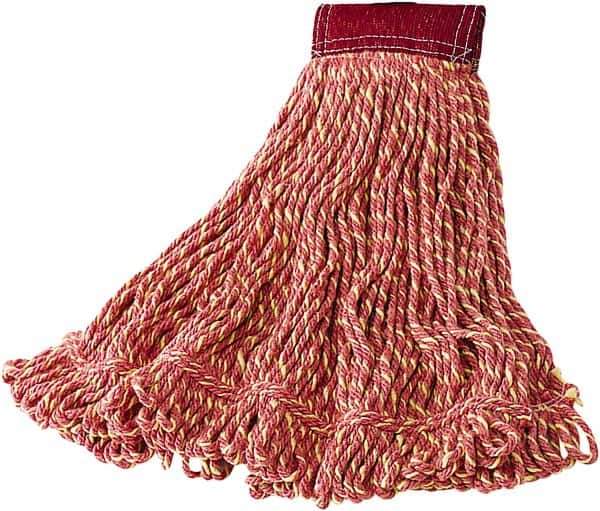 Rubbermaid - 18" Red Head Band, Large Blended Fiber Loop End Mop Head - Hook & Loop Connection - Exact Tool & Supply