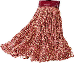 Rubbermaid - 18" Red Head Band, Large Blended Fiber Loop End Mop Head - Hook & Loop Connection - Exact Tool & Supply