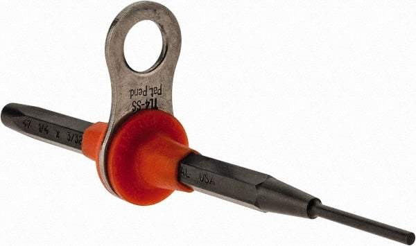 Proto - 3/32" Tethered Pin Punch - 4-3/4" OAL, Steel - Exact Tool & Supply